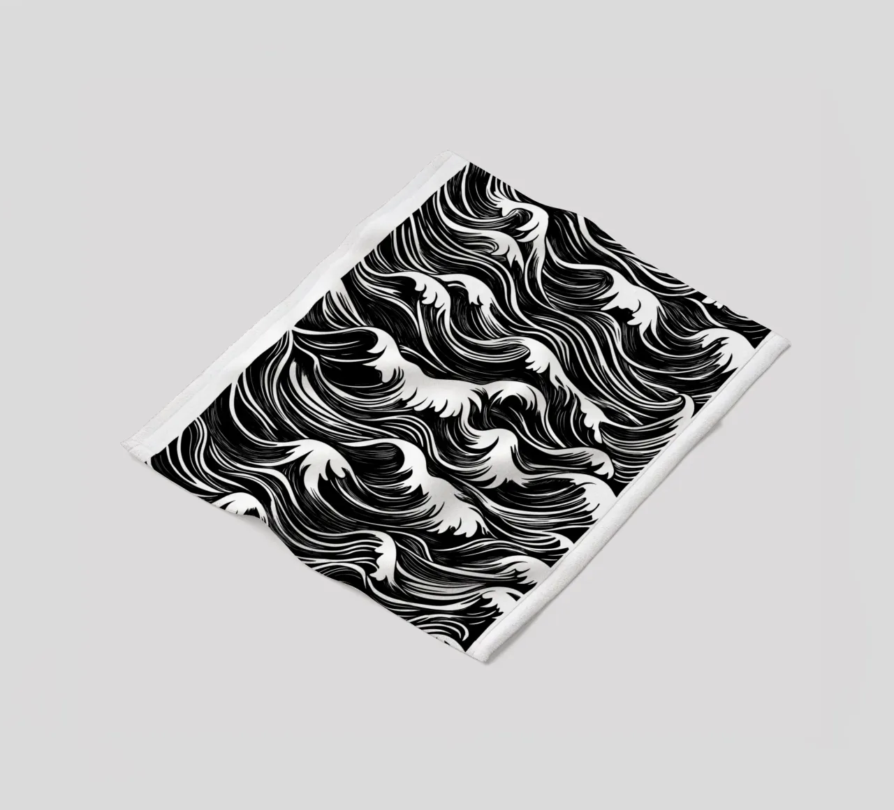 Onde astratte in bianco e nero coperta in pile da DWA