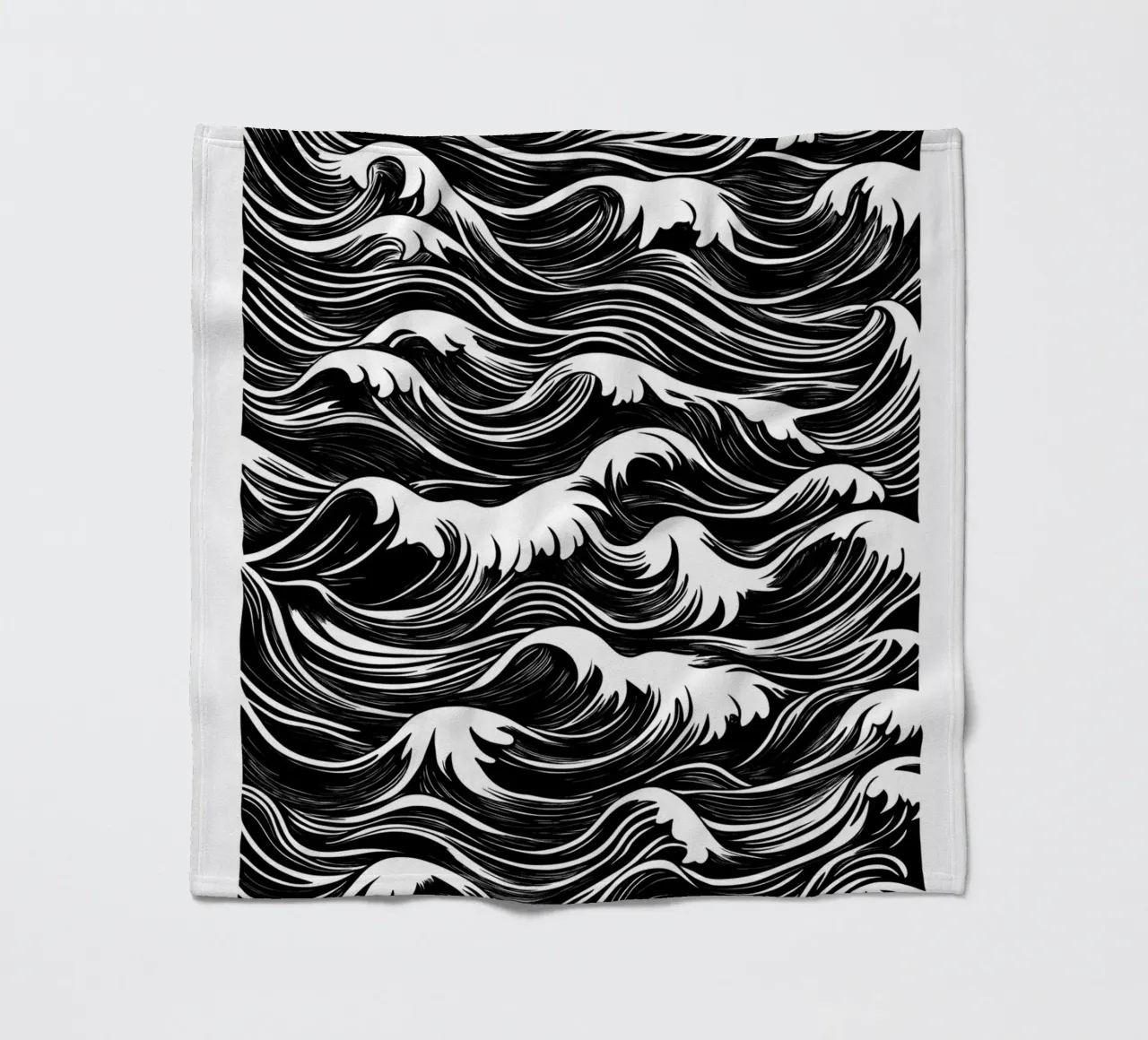 Onde astratte in bianco e nero coperta in pile da DWA
