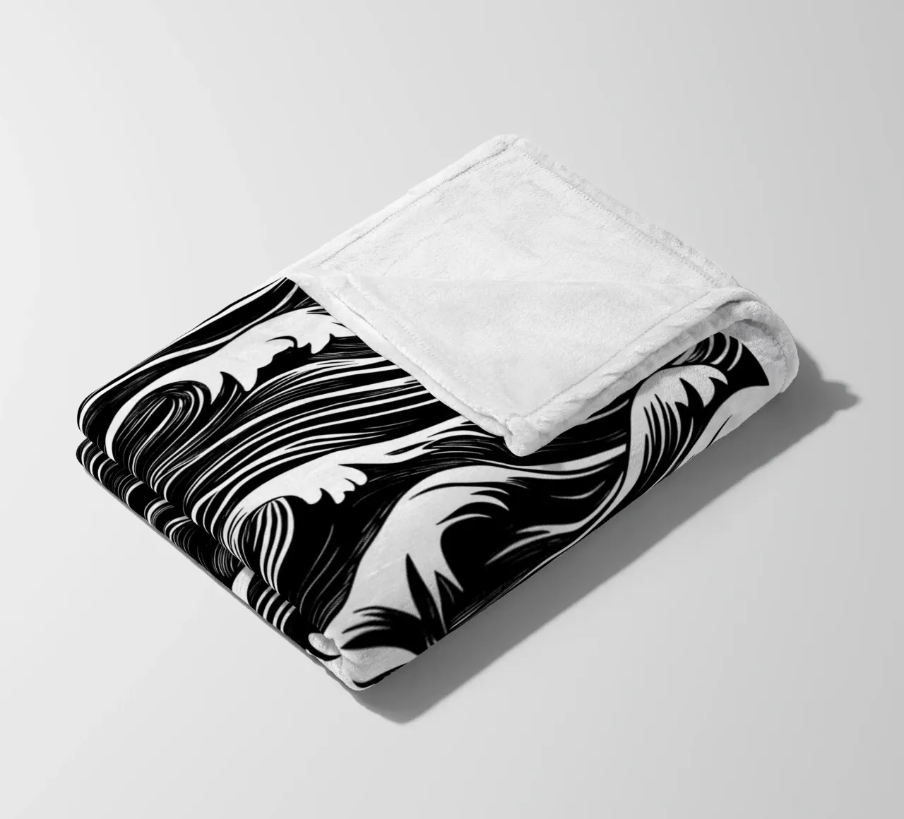 Onde astratte in bianco e nero coperta in pile da DWA