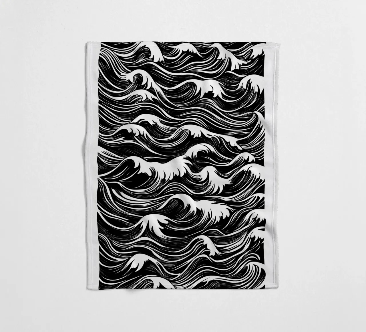 Onde astratte in bianco e nero coperta in pile da DWA