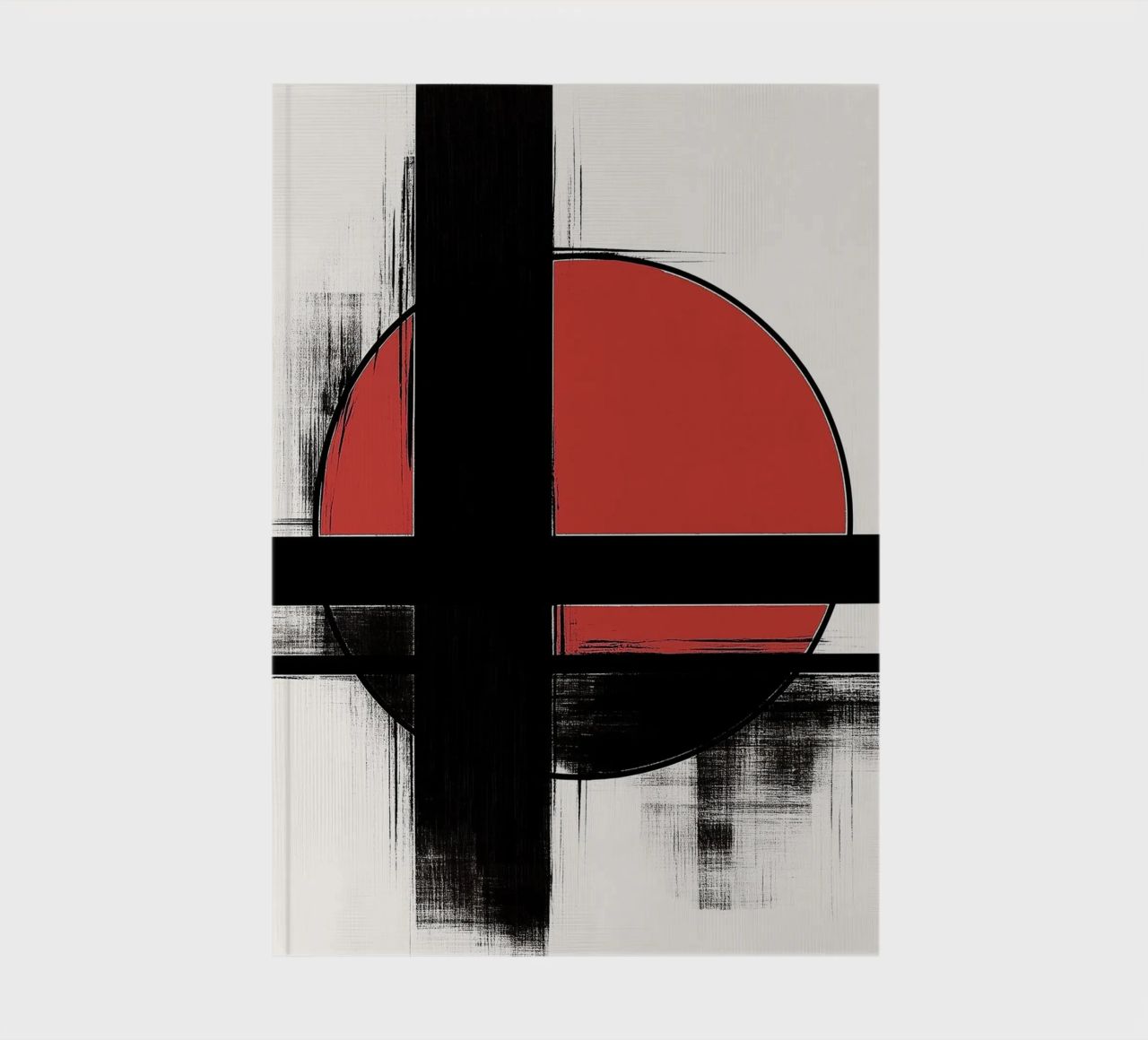 Abstract composition in red and black notebook by DWA