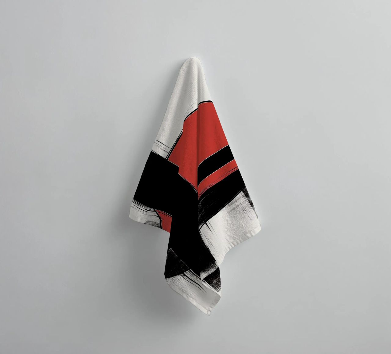 Abstract composition in red and black towel by DWA