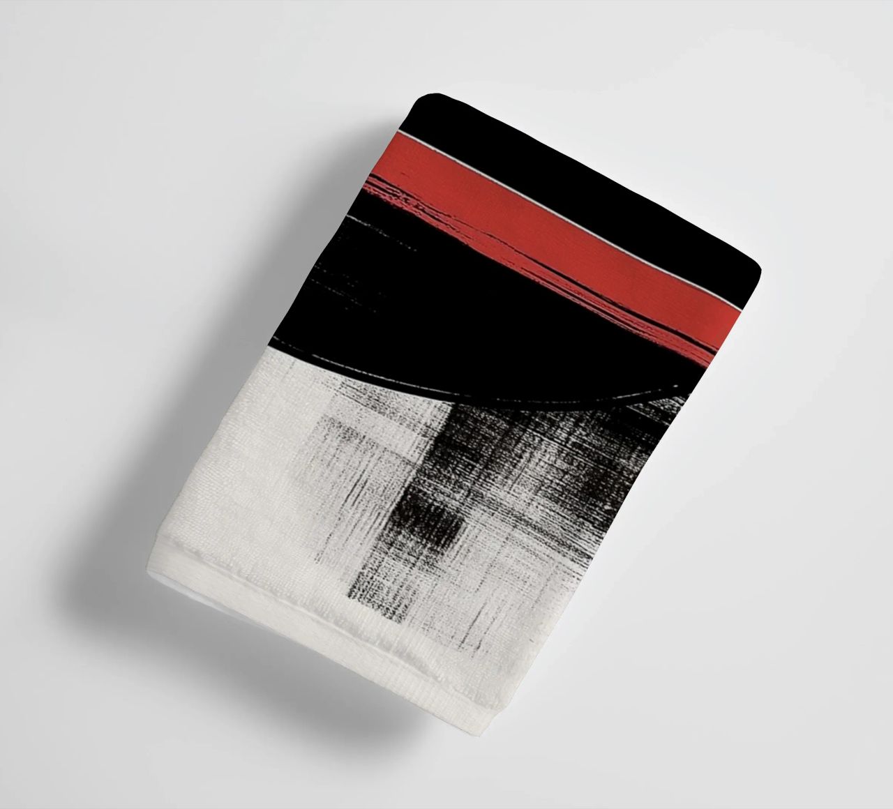 Abstract composition in red and black towel by DWA