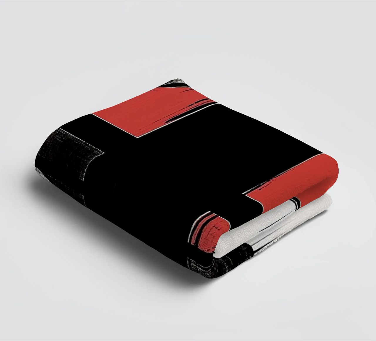 Abstract composition in red and black towel by DWA