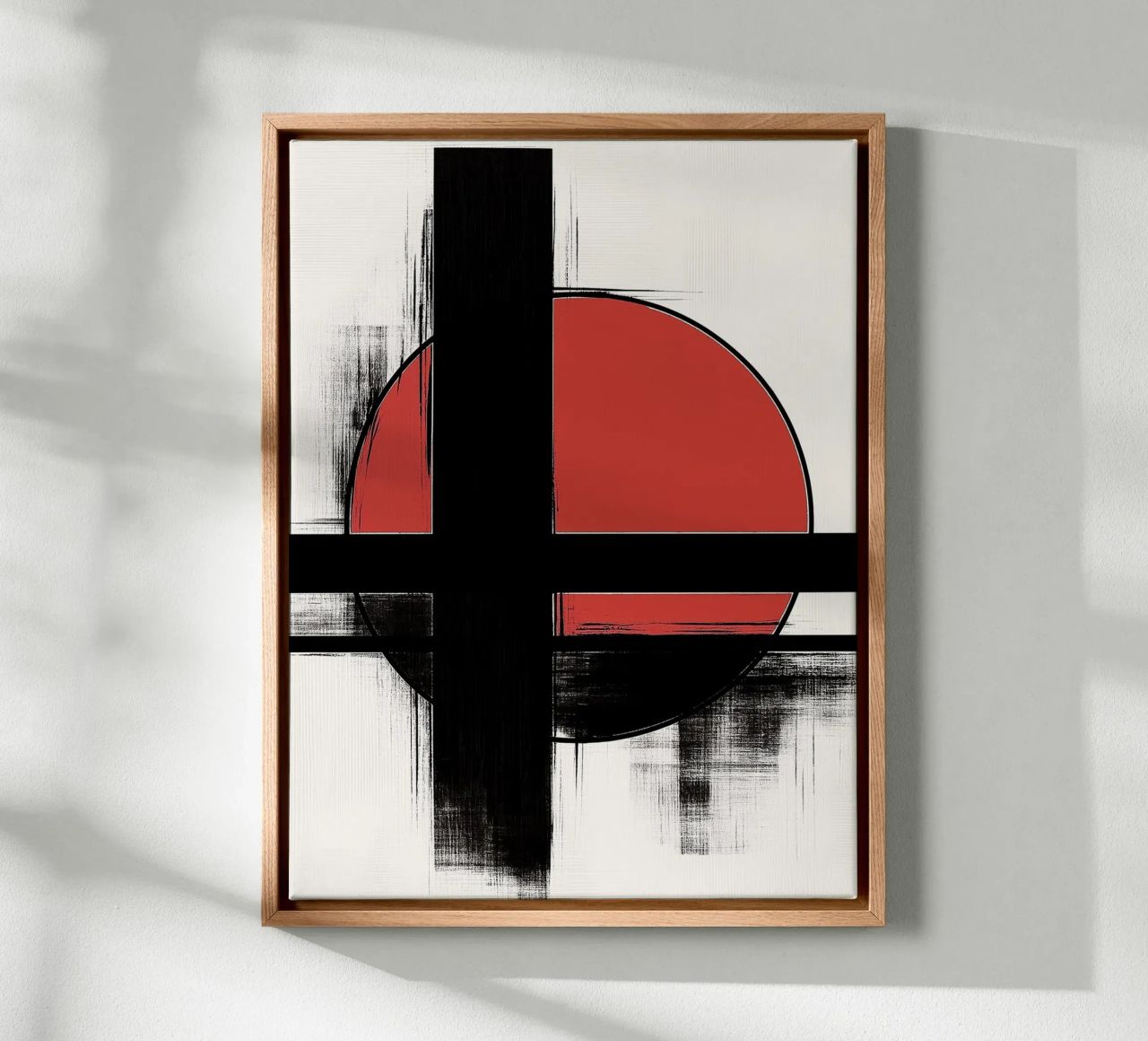 Abstract composition in red and black canvas by DWA