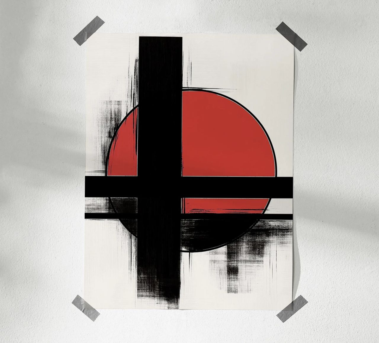Abstract composition in red and black poster by DWA