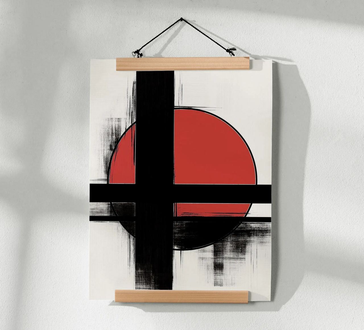 Abstract composition in red and black poster by DWA