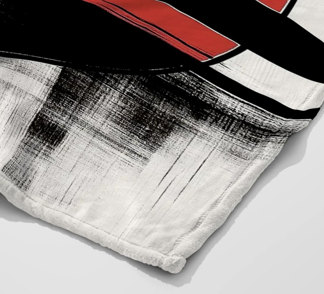 Abstract composition in red and black fleece blanket by DWA