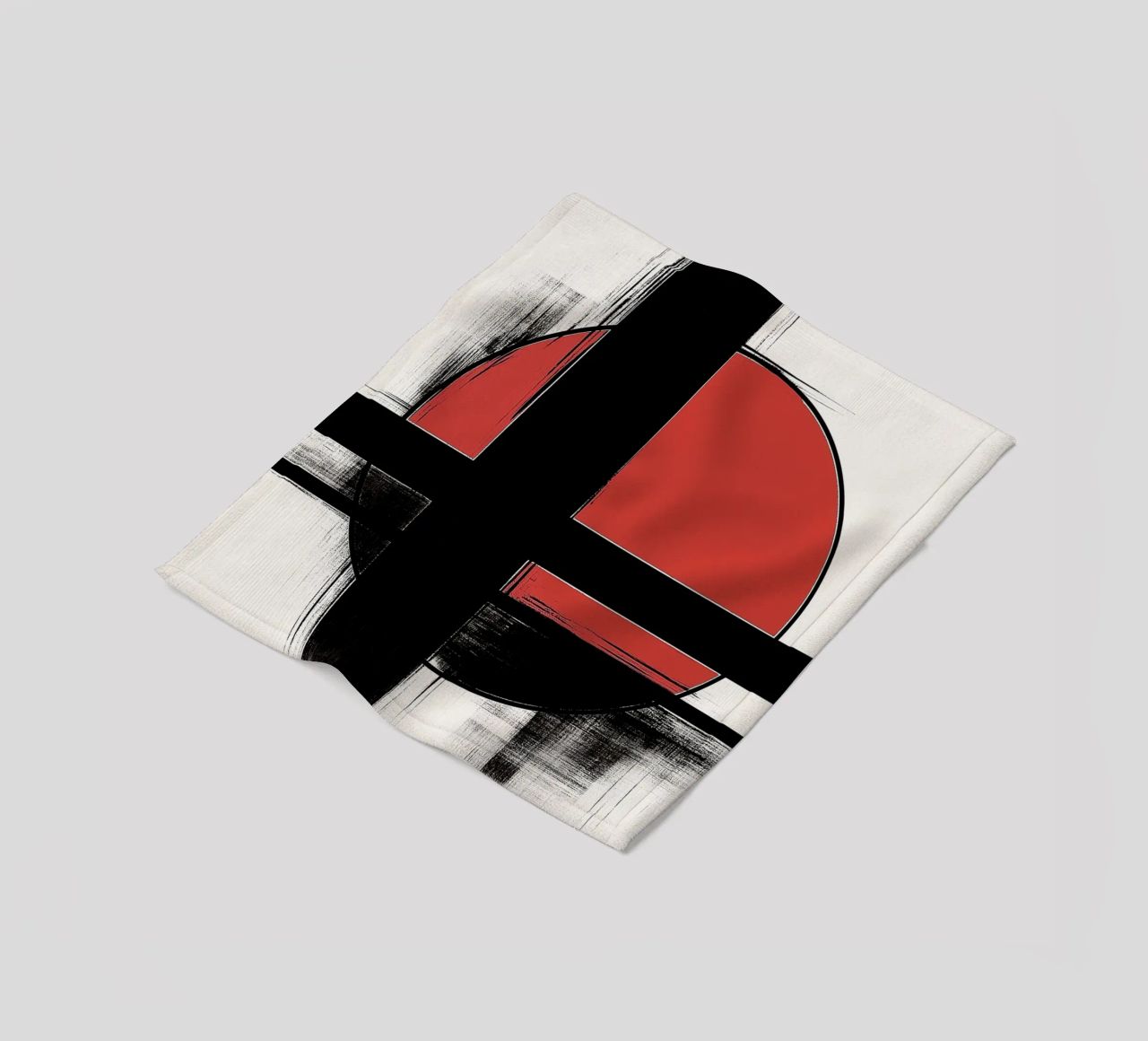 Abstract composition in red and black fleece blanket by DWA