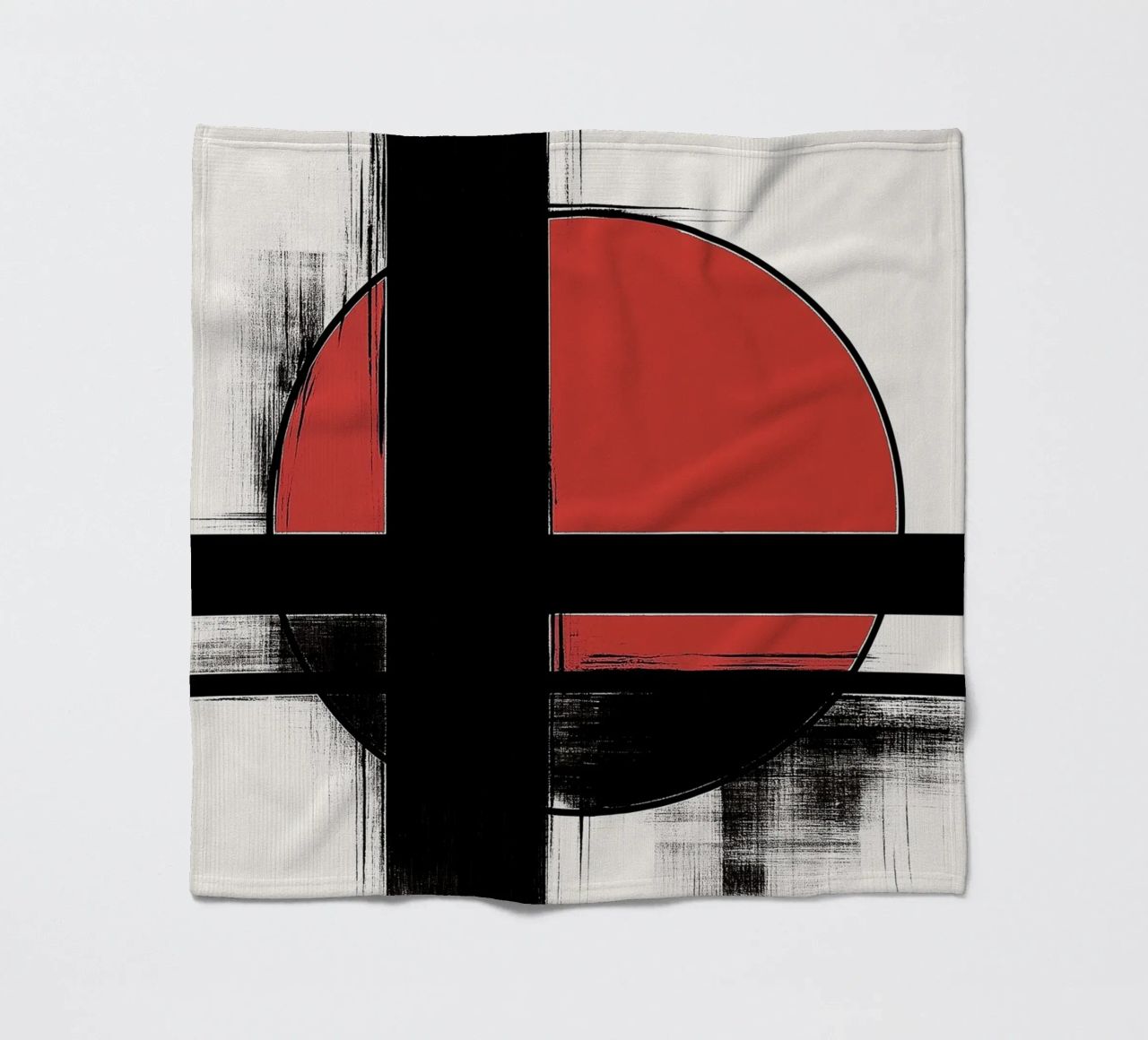Abstract composition in red and black fleece blanket by DWA