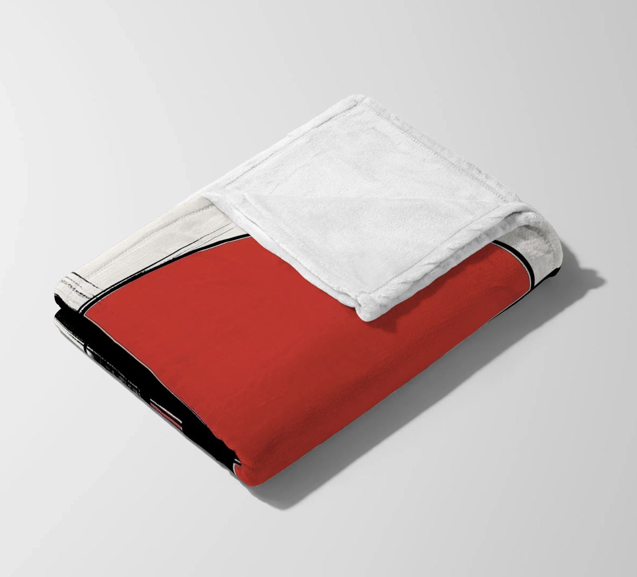 Abstract composition in red and black fleece blanket by DWA