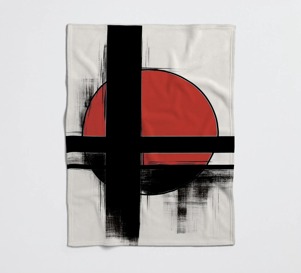 Abstract composition in red and black fleece blanket by DWA