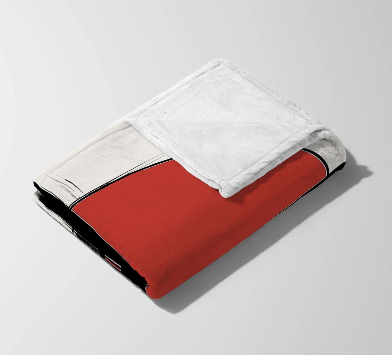 Abstract composition in red and black fleece blanket by DWA