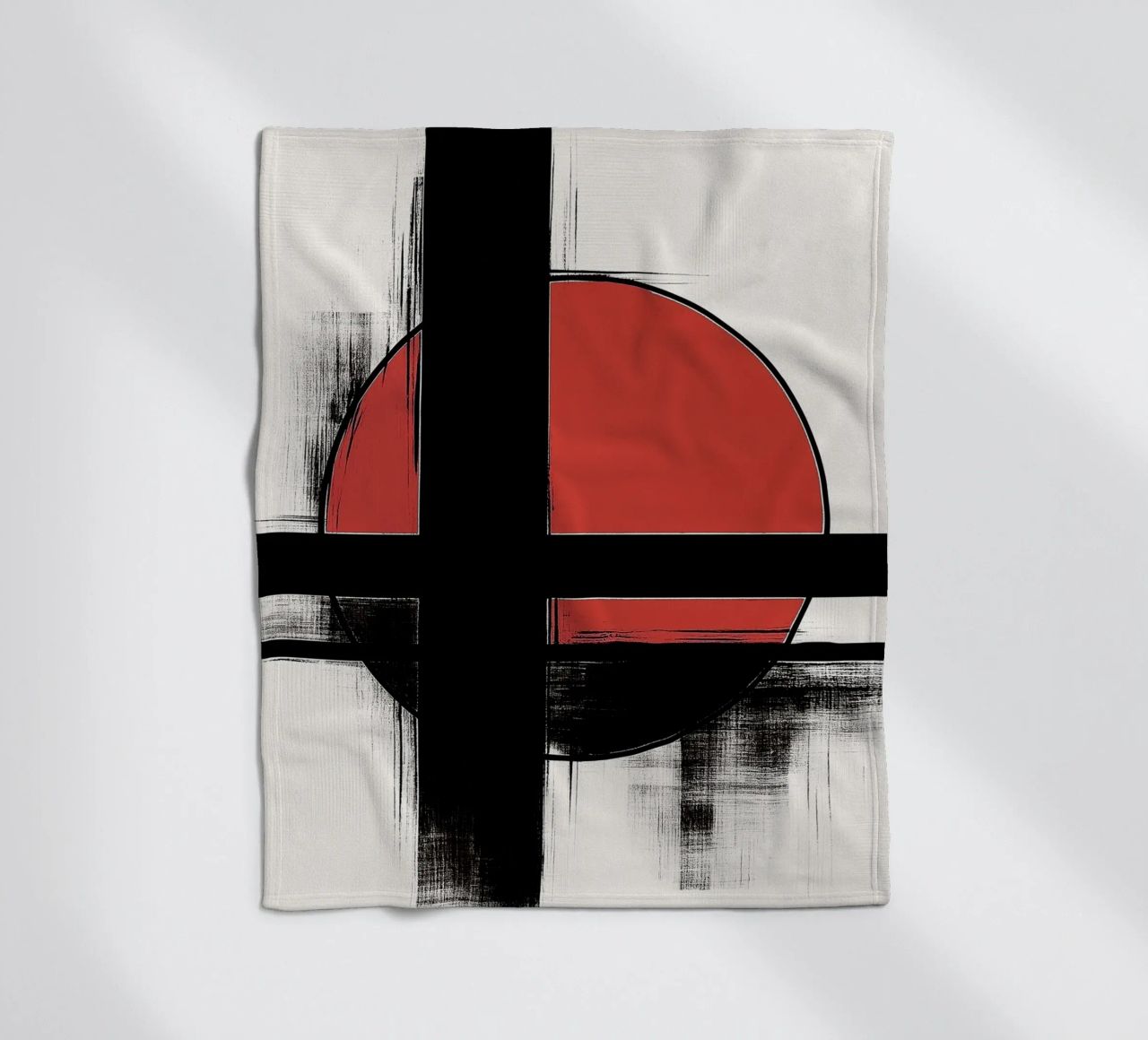 Abstract composition in red and black fleece blanket by DWA