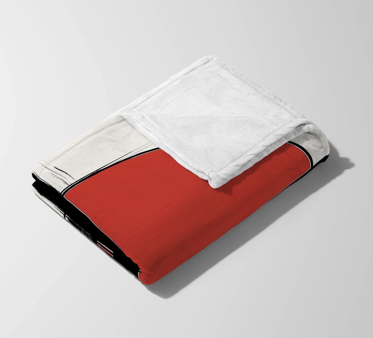 Abstract composition in red and black fleece blanket by DWA