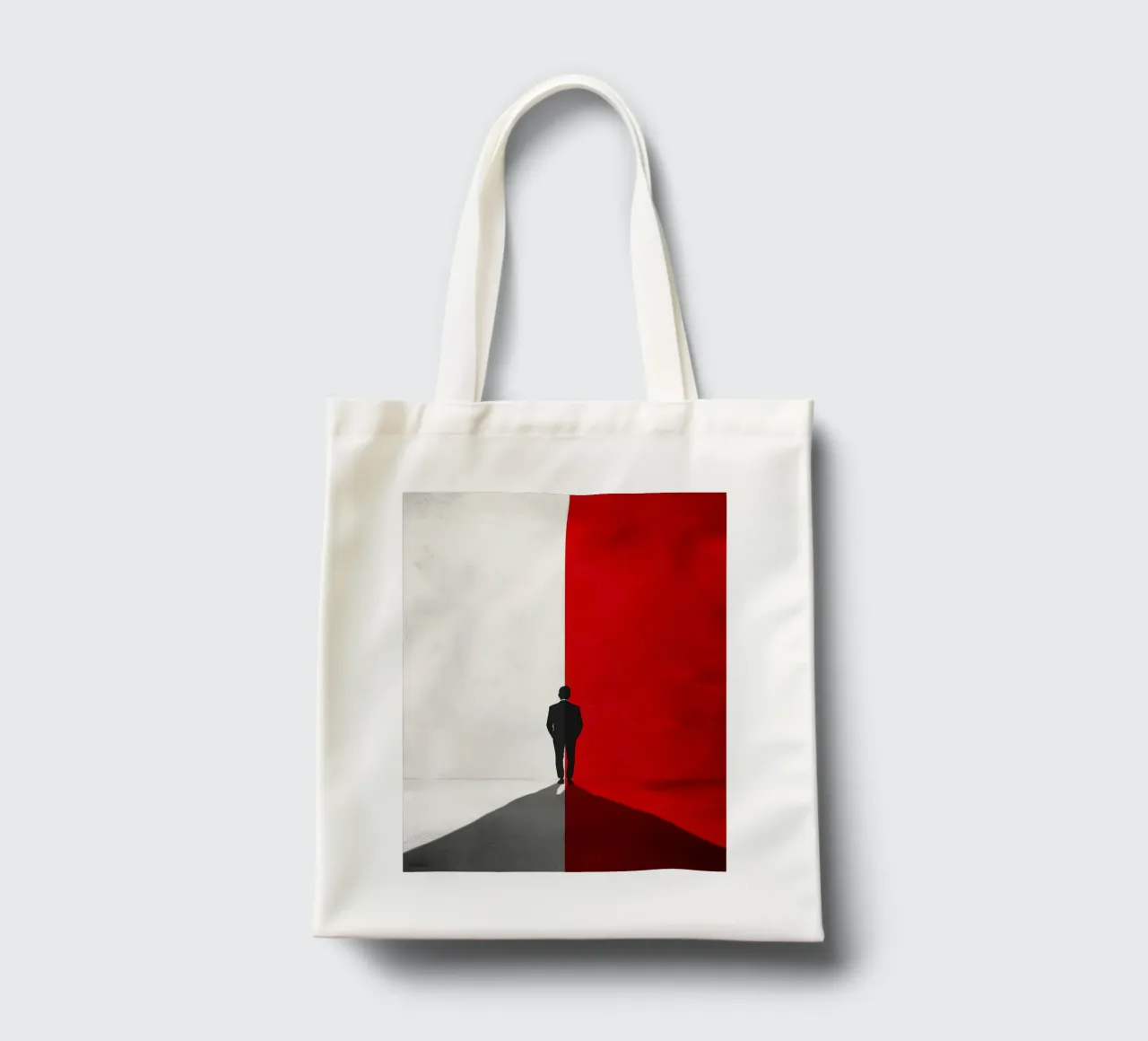 Contrasting red and white silhouette tote bag by DWA