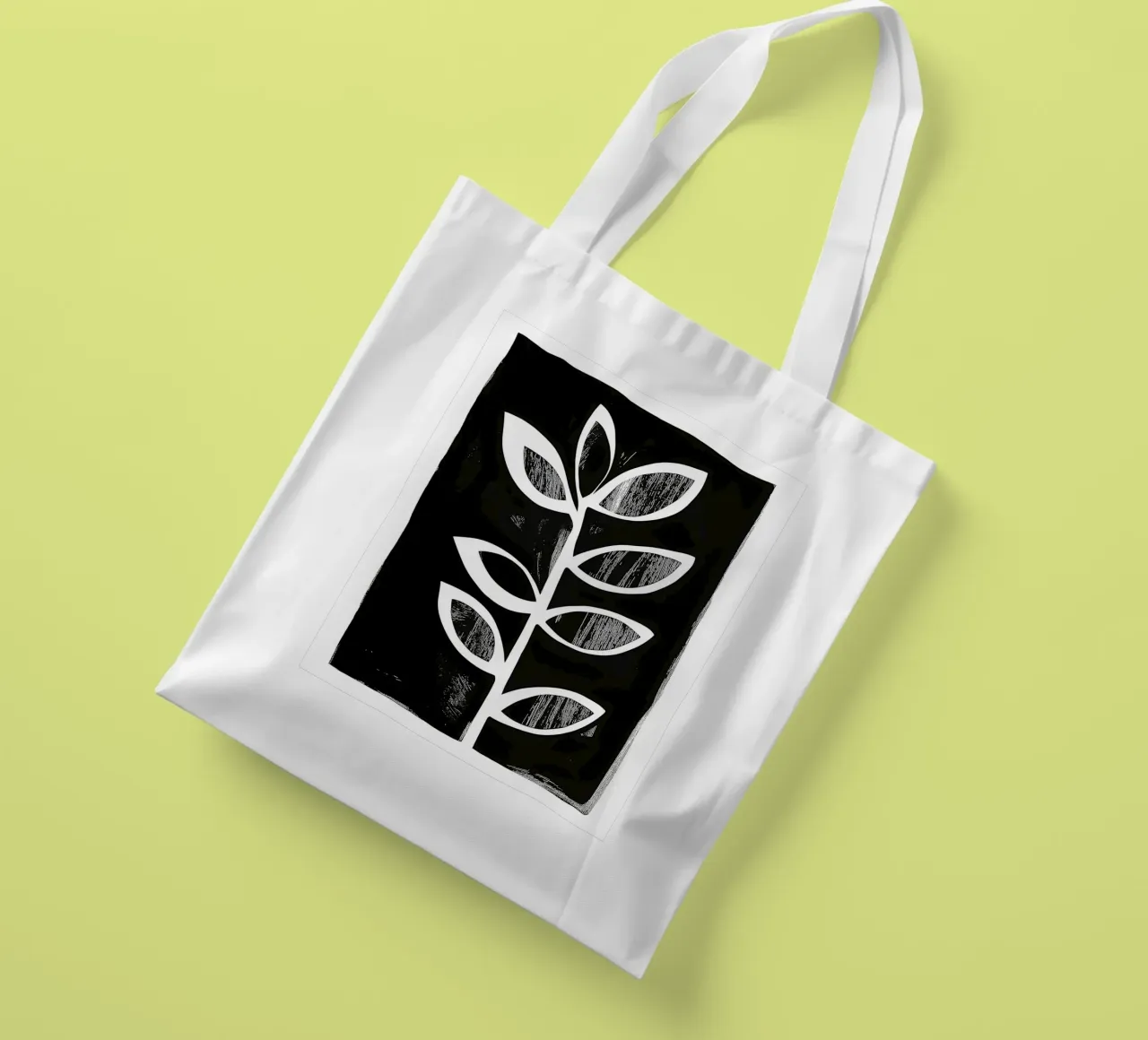Black and white plant motif tote bag by DWA