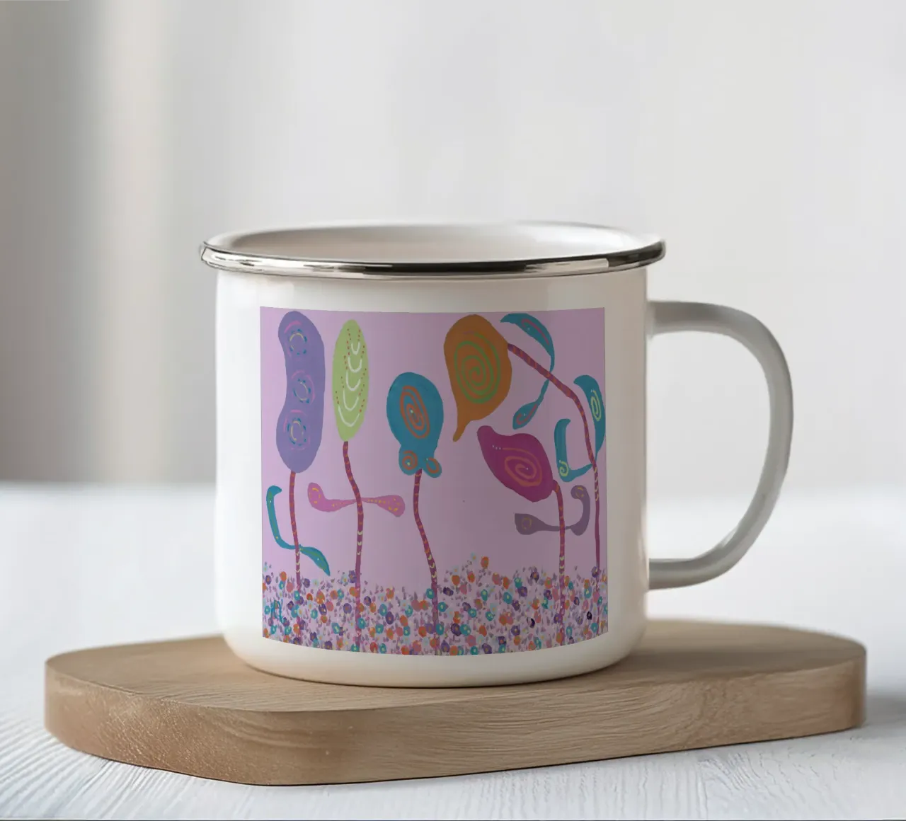 La bellezza della condivisione - Rosa tazza in smalto da Helen Joynson