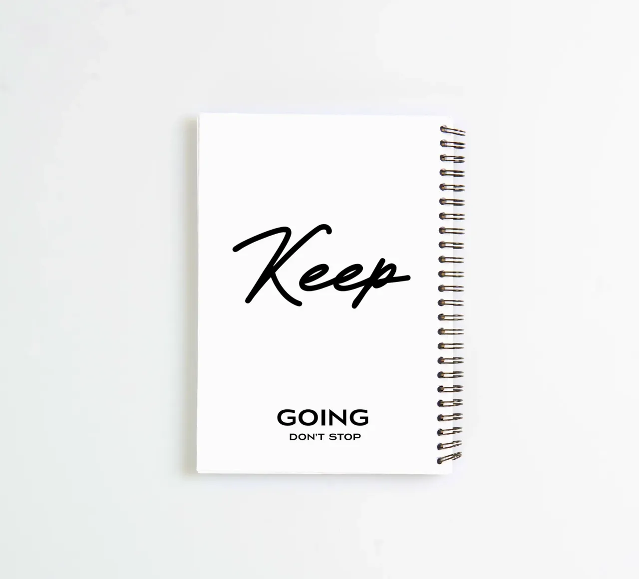 Keep Going Don't Stop Minimalist Typography spiral notebook by YV TYPOGRAPHY