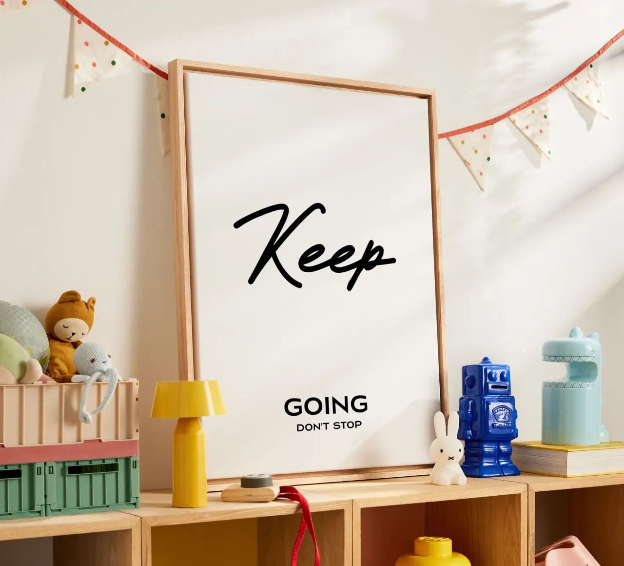 Keep Going Don't Stop Minimalist Typography canvas by YV TYPOGRAPHY
