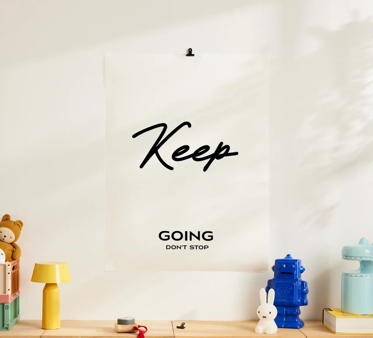 Keep Going Don't Stop Minimalist Typography poster by YV TYPOGRAPHY