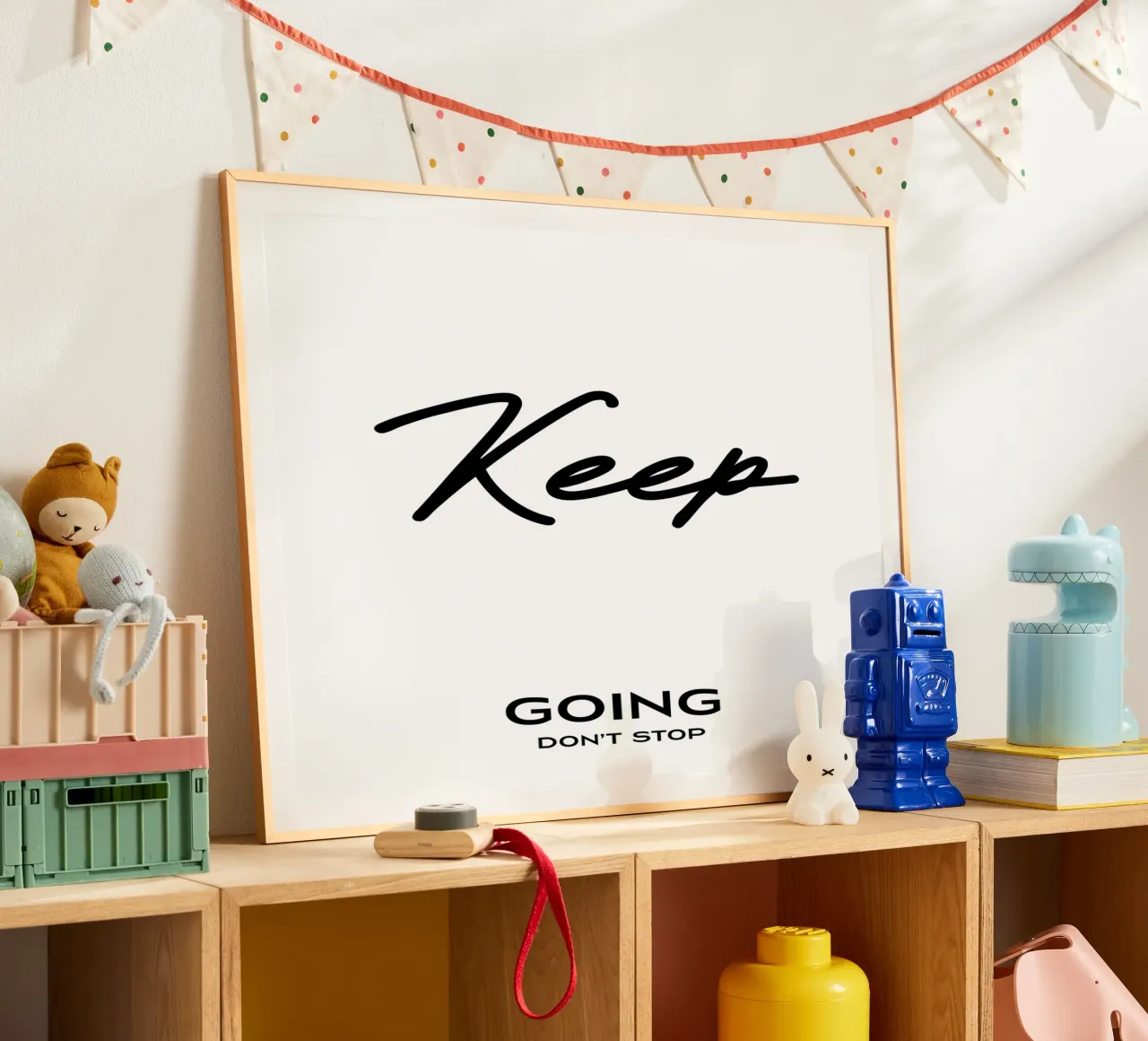 Keep Going Don't Stop Minimalist Typography poster by YV TYPOGRAPHY