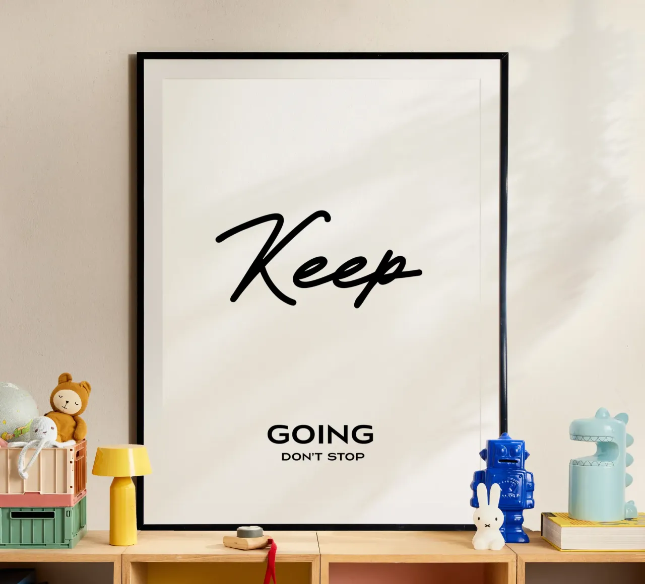 Keep Going Don't Stop Minimalist Typography poster by YV TYPOGRAPHY