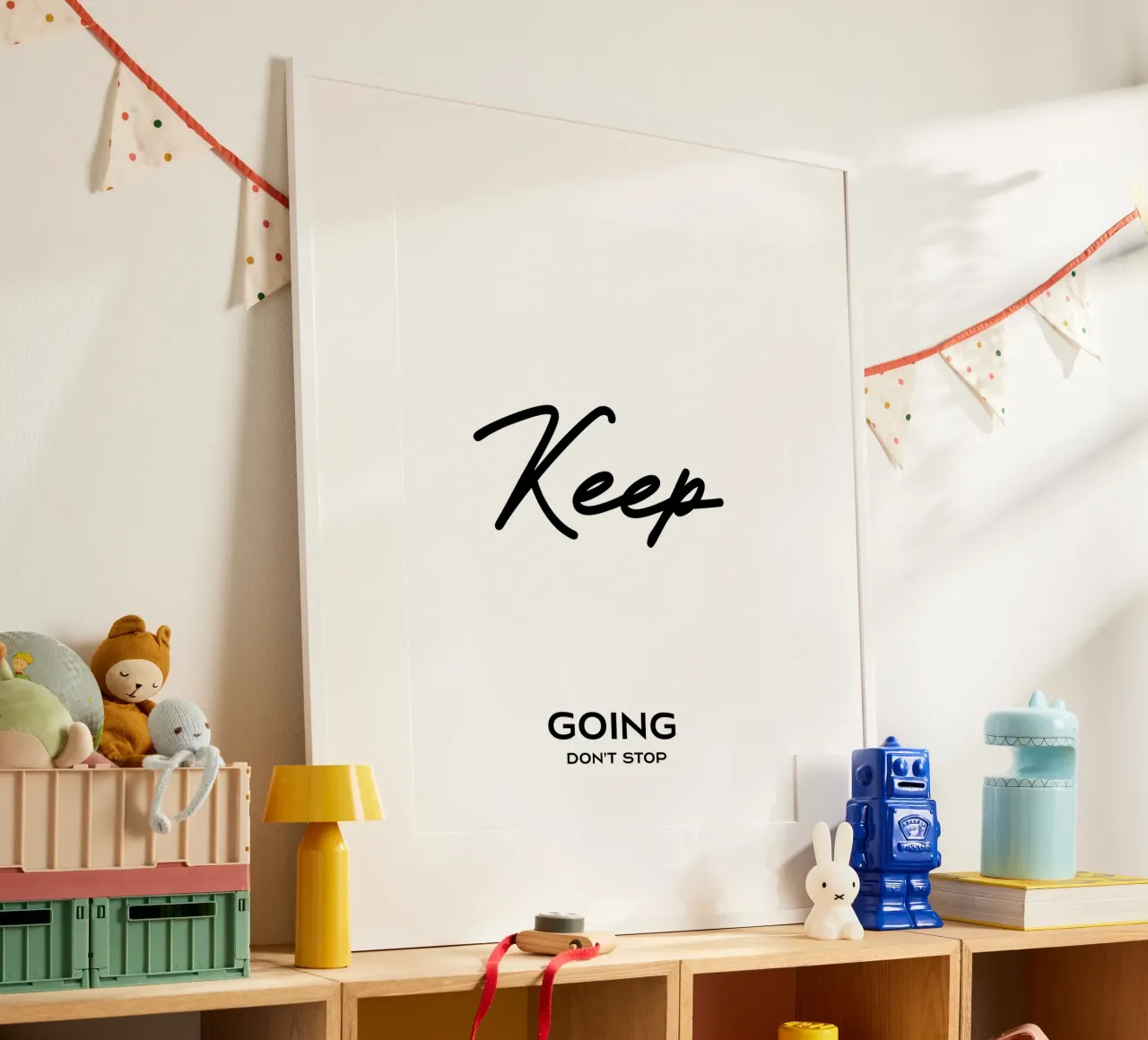 Keep Going Don't Stop Minimalist Typography poster by YV TYPOGRAPHY
