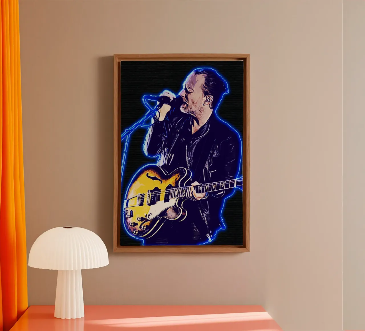 Hoog en droog canvas met Baklijst van neonartroom