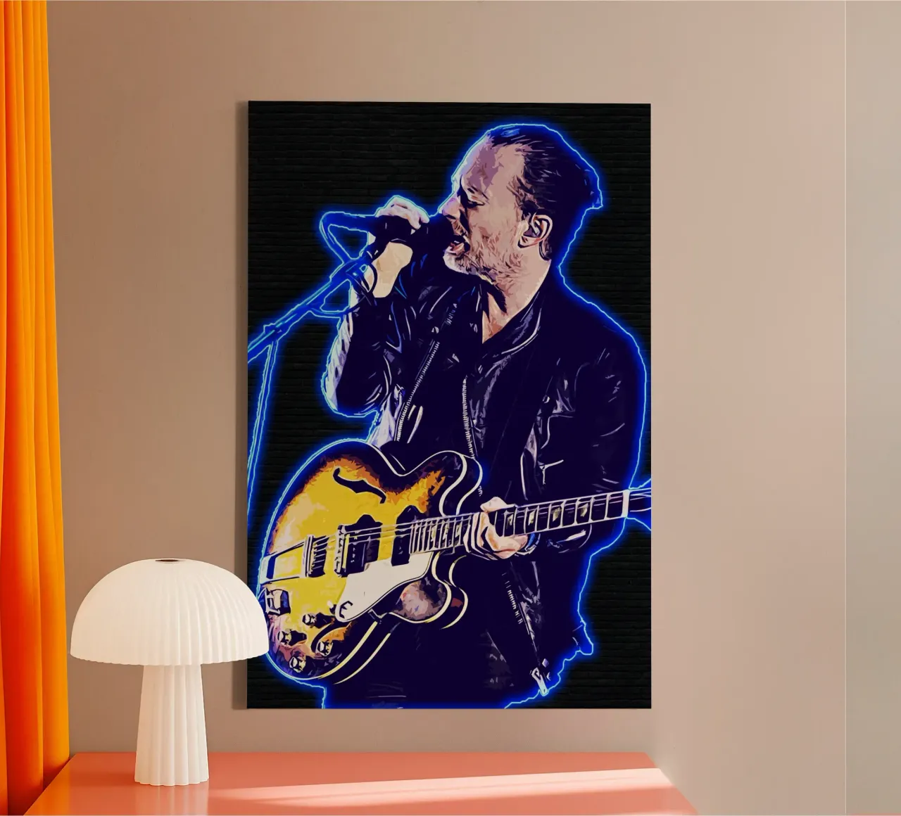 Hoog en droog canvas met Baklijst van neonartroom