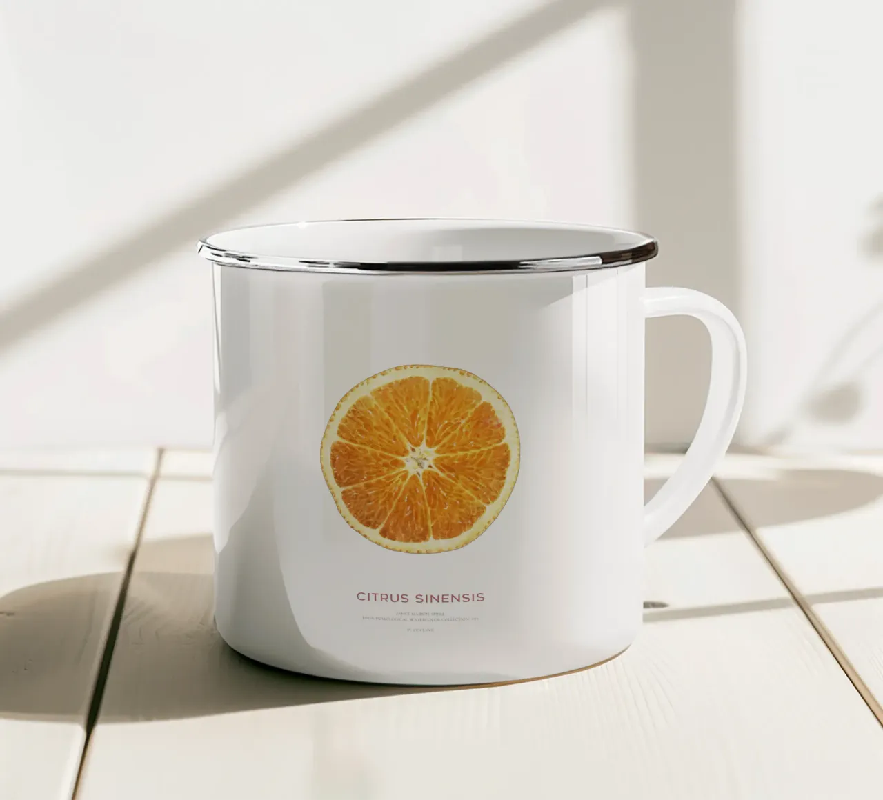 Arance dolci o Citrus Sinensis tazza in smalto da Vintagrafica