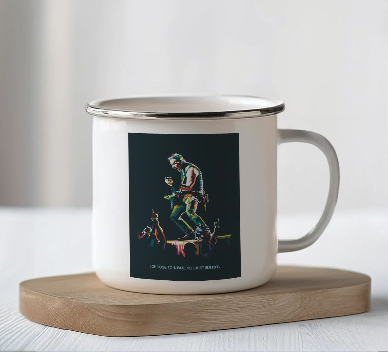 Ho scelto di vivere, non solo di esistere tazza in smalto da Alkahfsmart