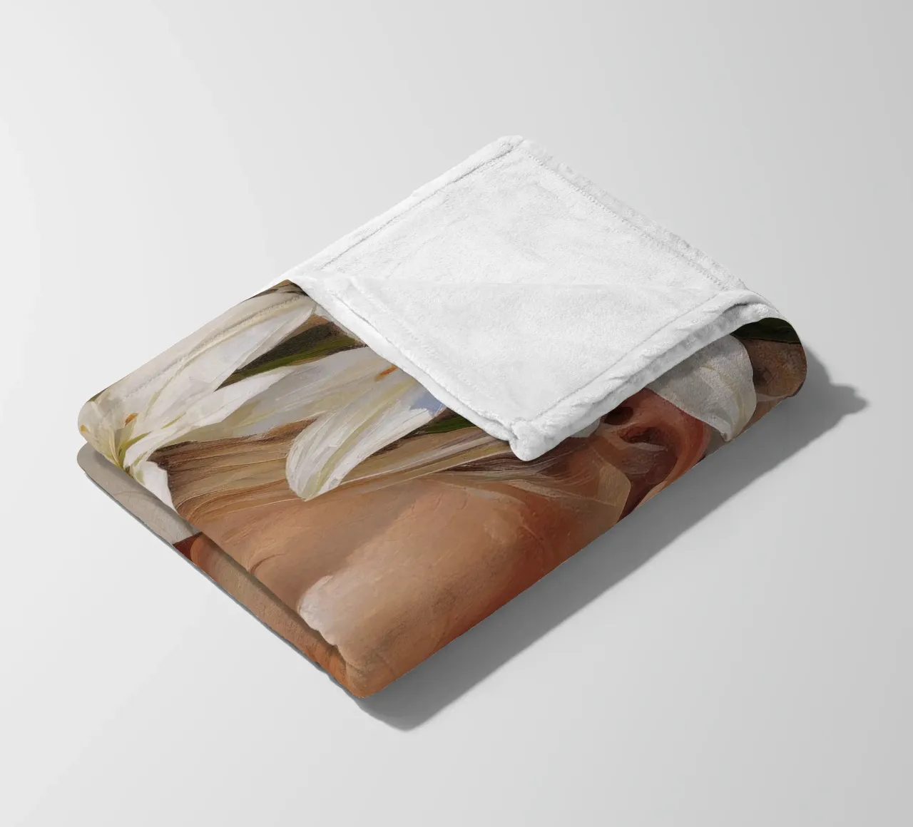 Donna con corona di fiori in testa coperta in pile da Take Your Art BV