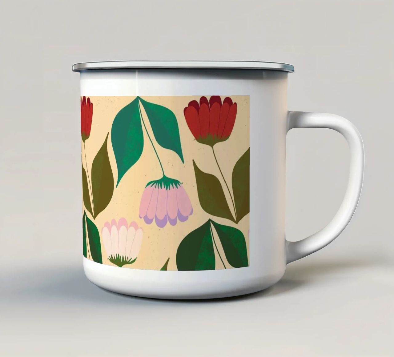Tulipani in fila tazza in smalto da nicigabrieldesigns