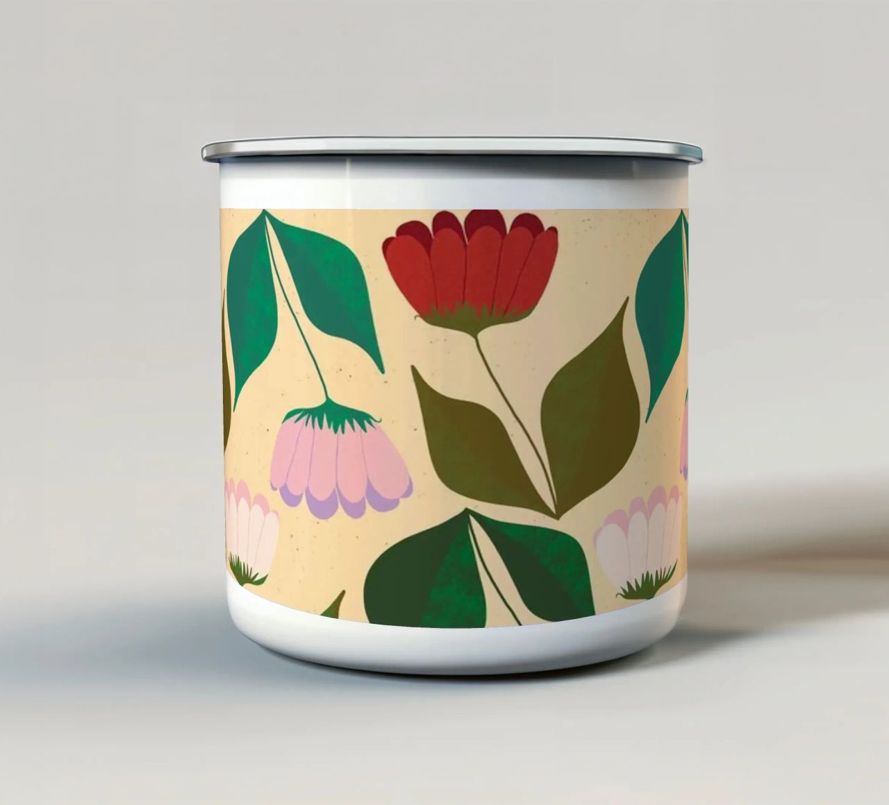 Tulipani in fila tazza in smalto da nicigabrieldesigns