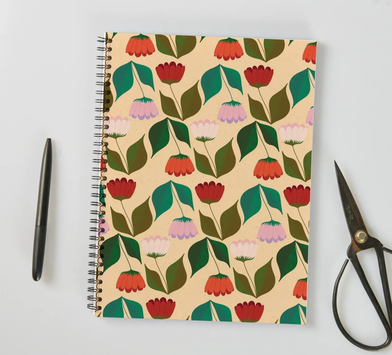 Tulips in a row spiral notebook by nicigabrieldesigns