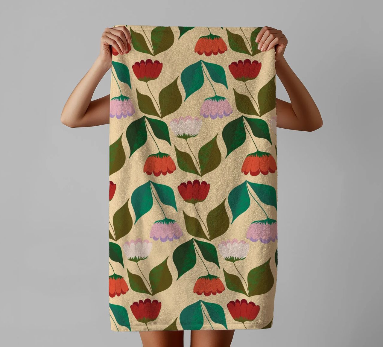 Tulips in a row towel by nicigabrieldesigns