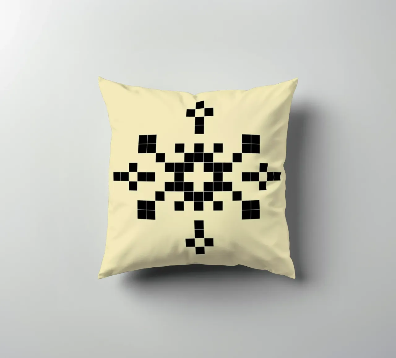 Pixel Snowflake Yellow cuscino da Studio One