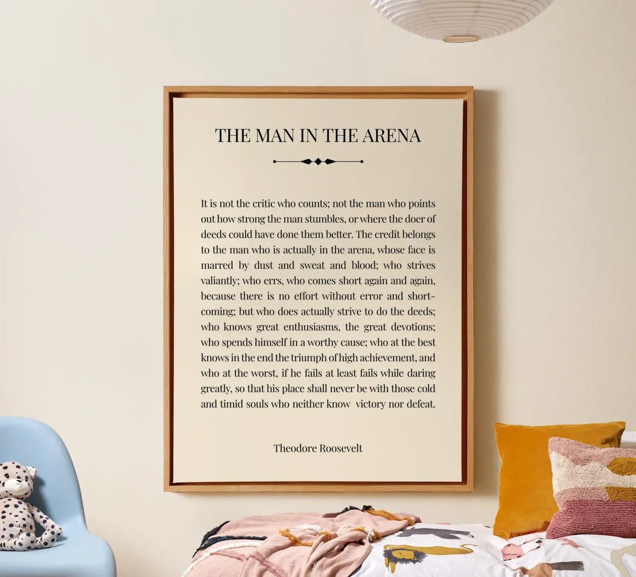 The man in the arena (Vintage edition) canvas with Floater frame by Paigaam Studio