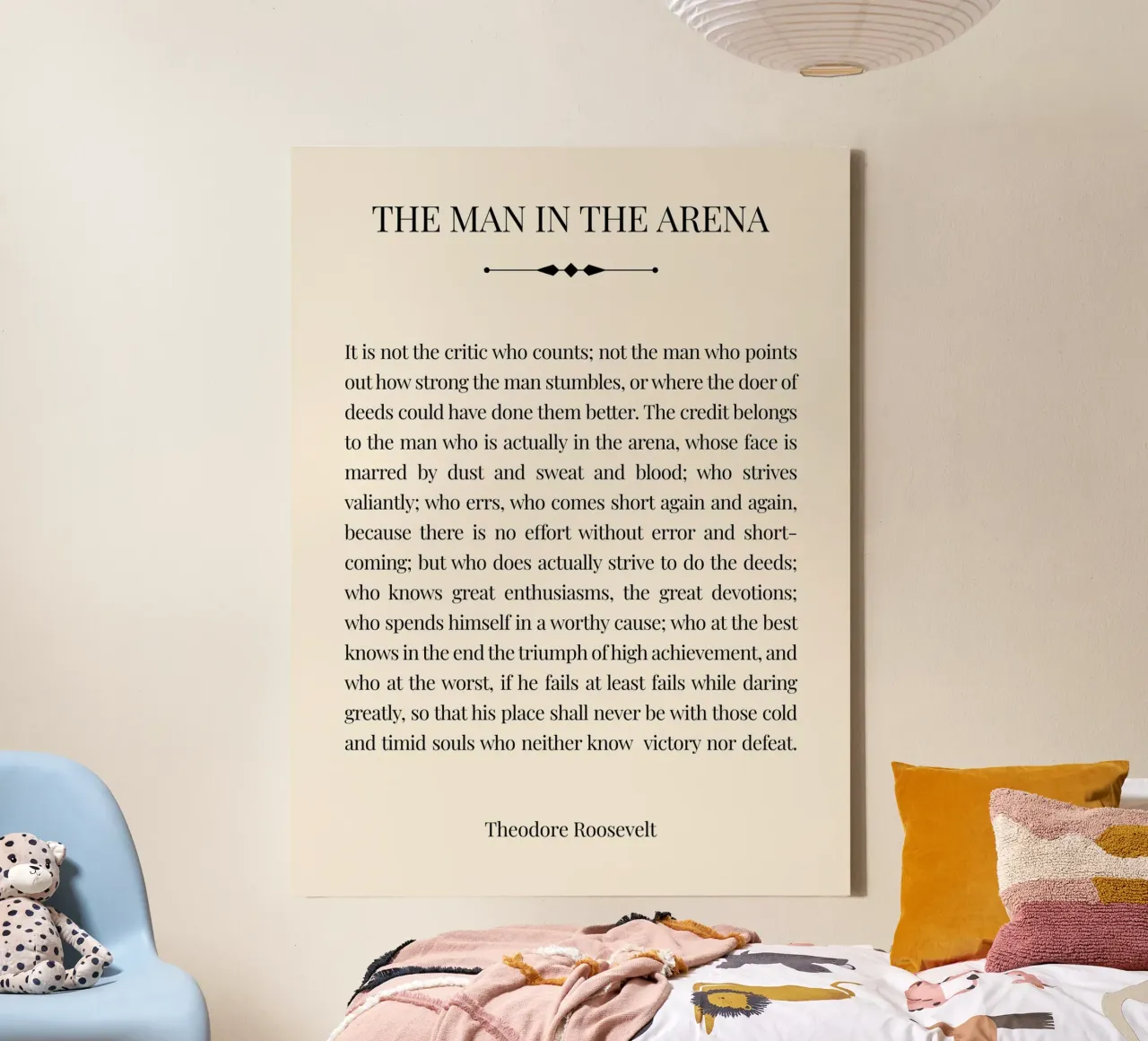 The man in the arena (Vintage edition) canvas with Floater frame by Paigaam Studio