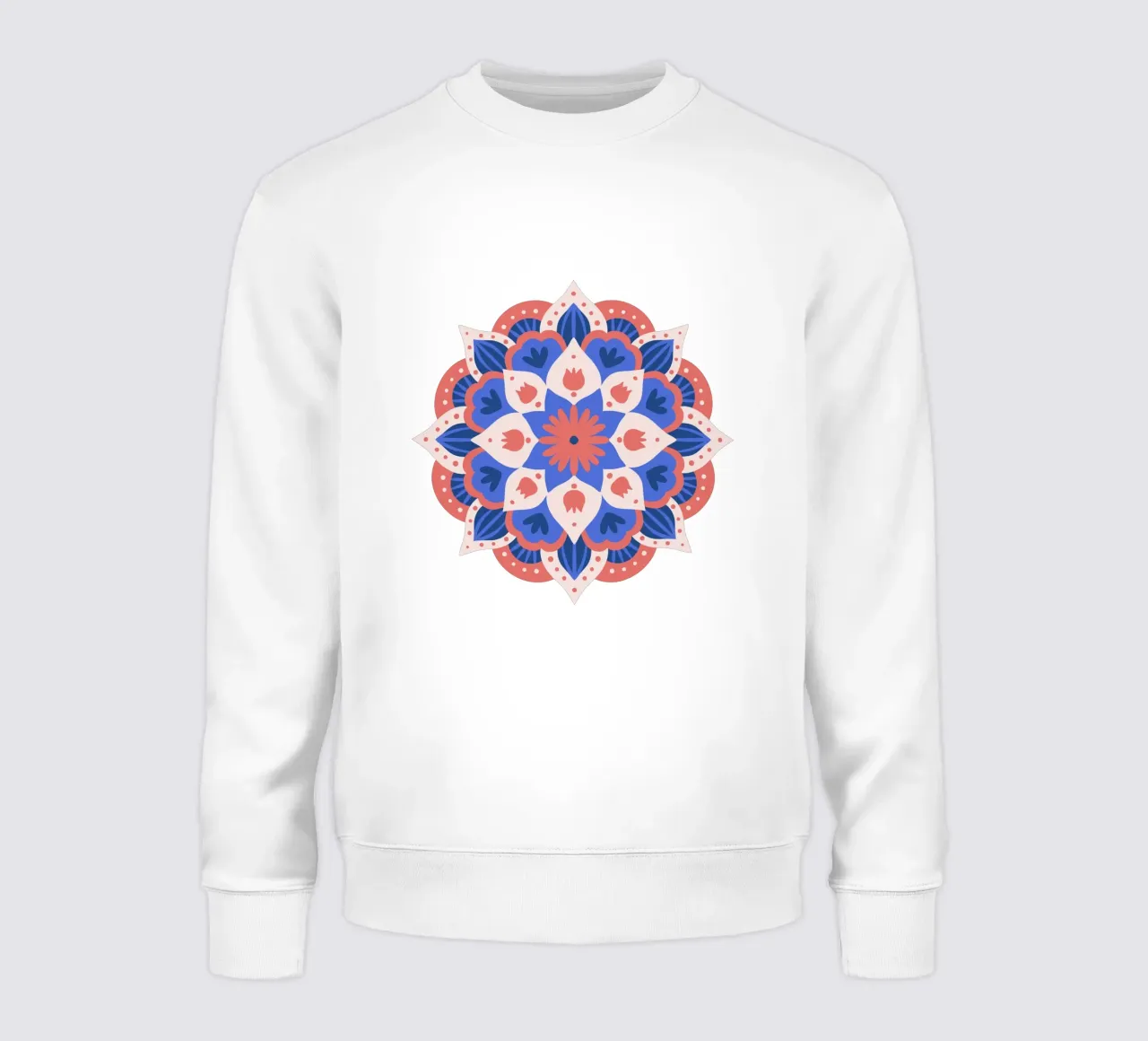 Mandala 1 - blu e corallo felpa da Wackapacka