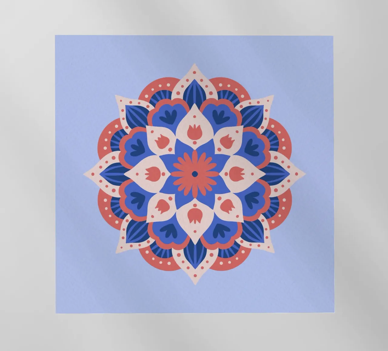 Mandala 1 - blue and coral backlit film by Wackapacka