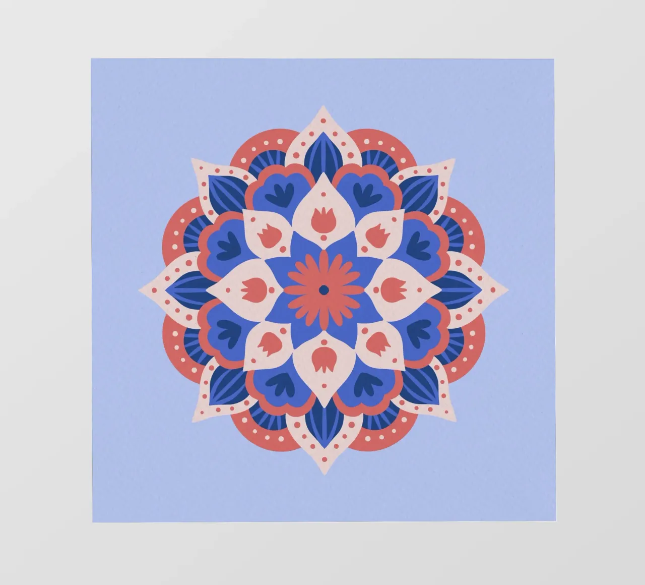 Mandala 1 - blue and coral backlit film by Wackapacka