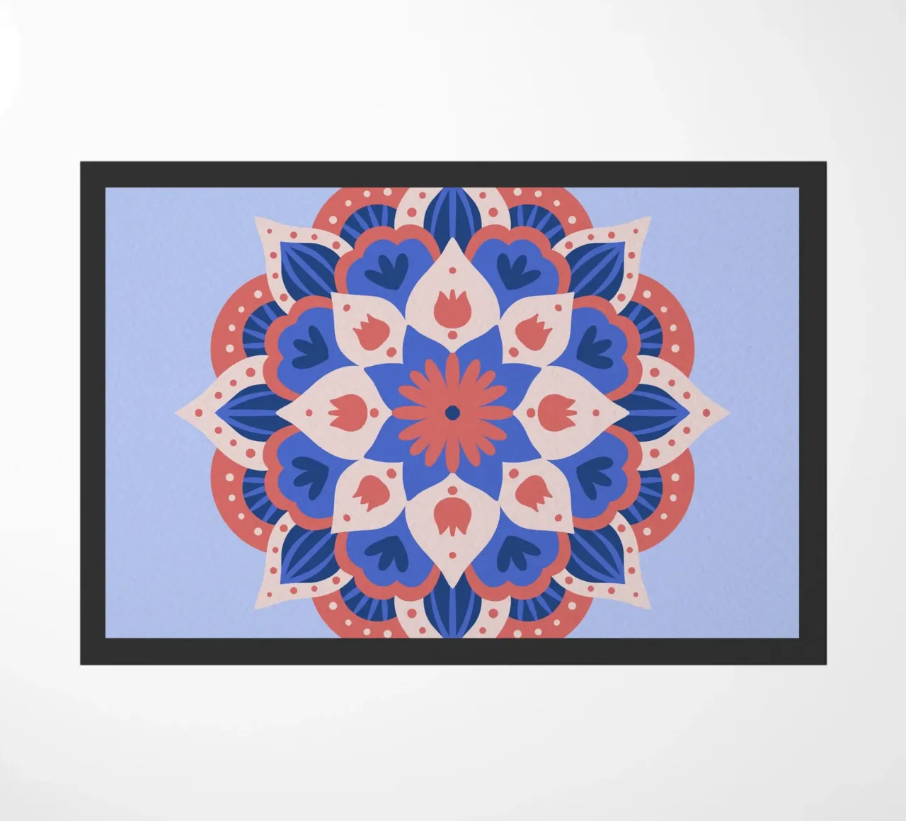 Mandala 1 - blu e corallo zerbino da Wackapacka