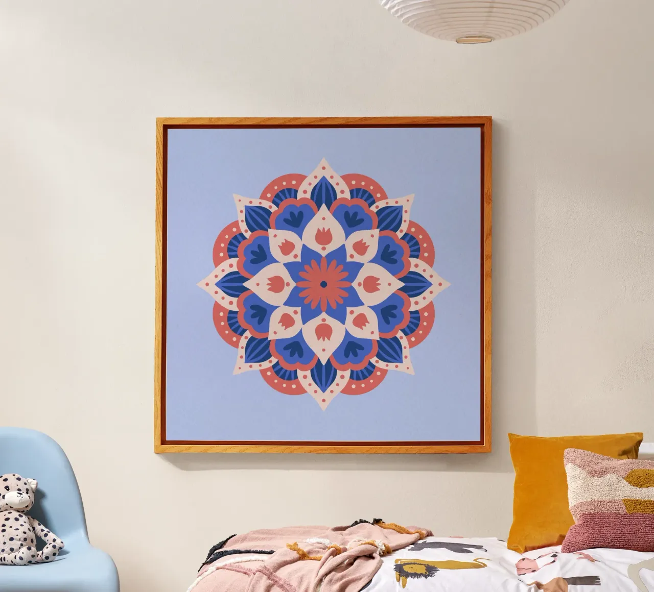 Mandala 1 - blu e corallo plexiglass da Wackapacka