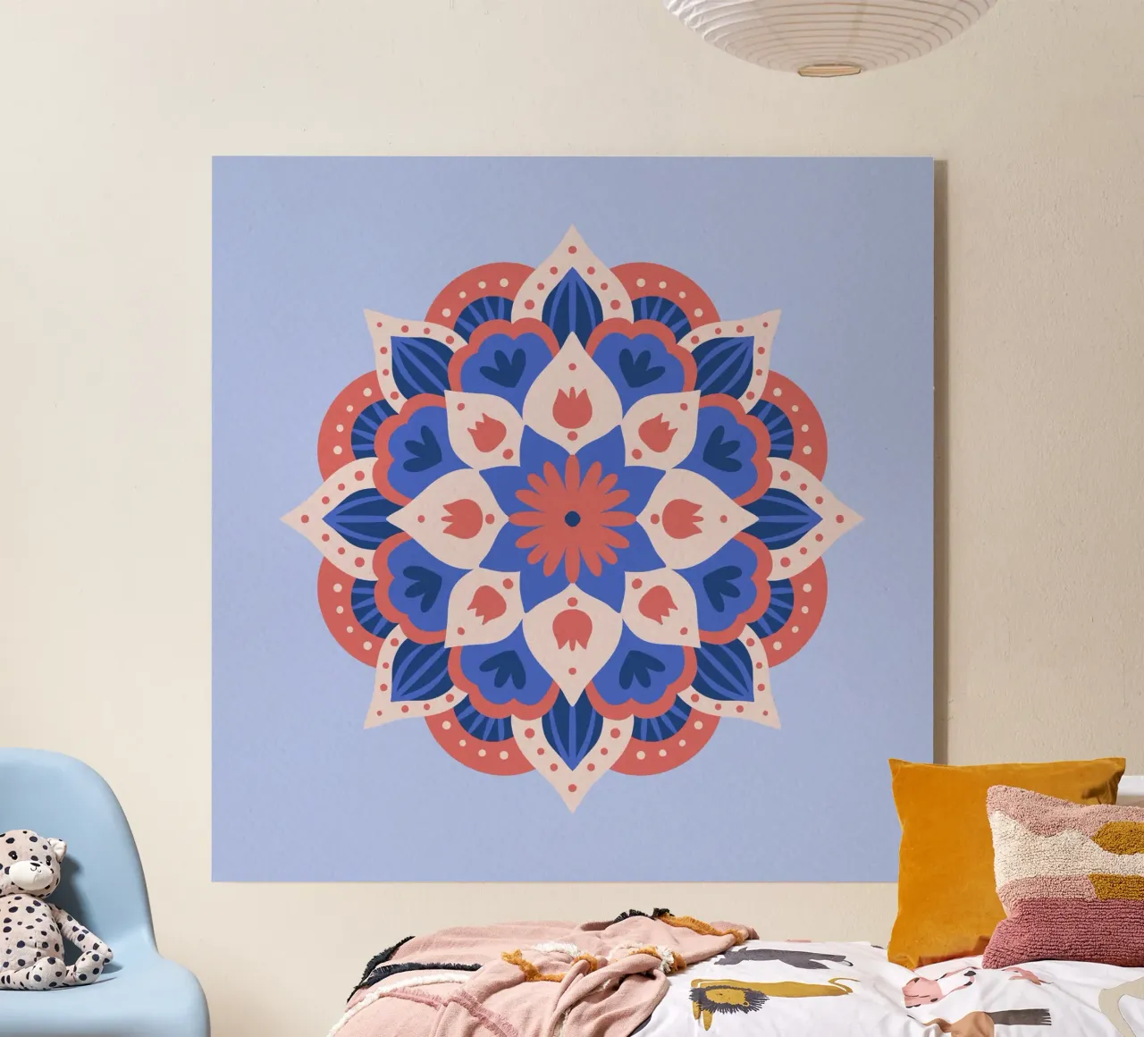 Mandala 1 - blu e corallo plexiglass da Wackapacka