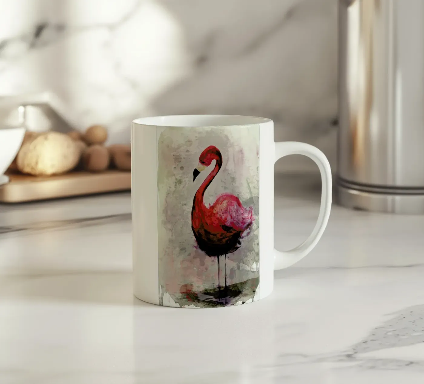 Flamingo ceramic mug by Sabrina Ziegenhorn