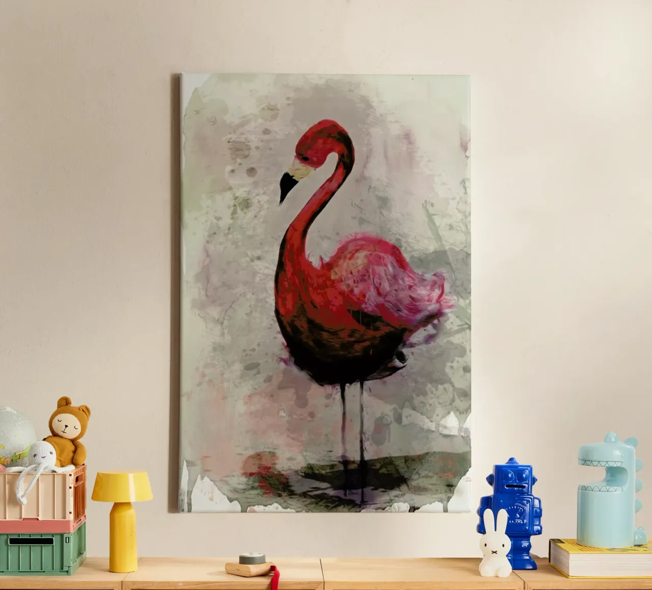 Flamingo tela con Cornice a cassetta da Sabrina Ziegenhorn