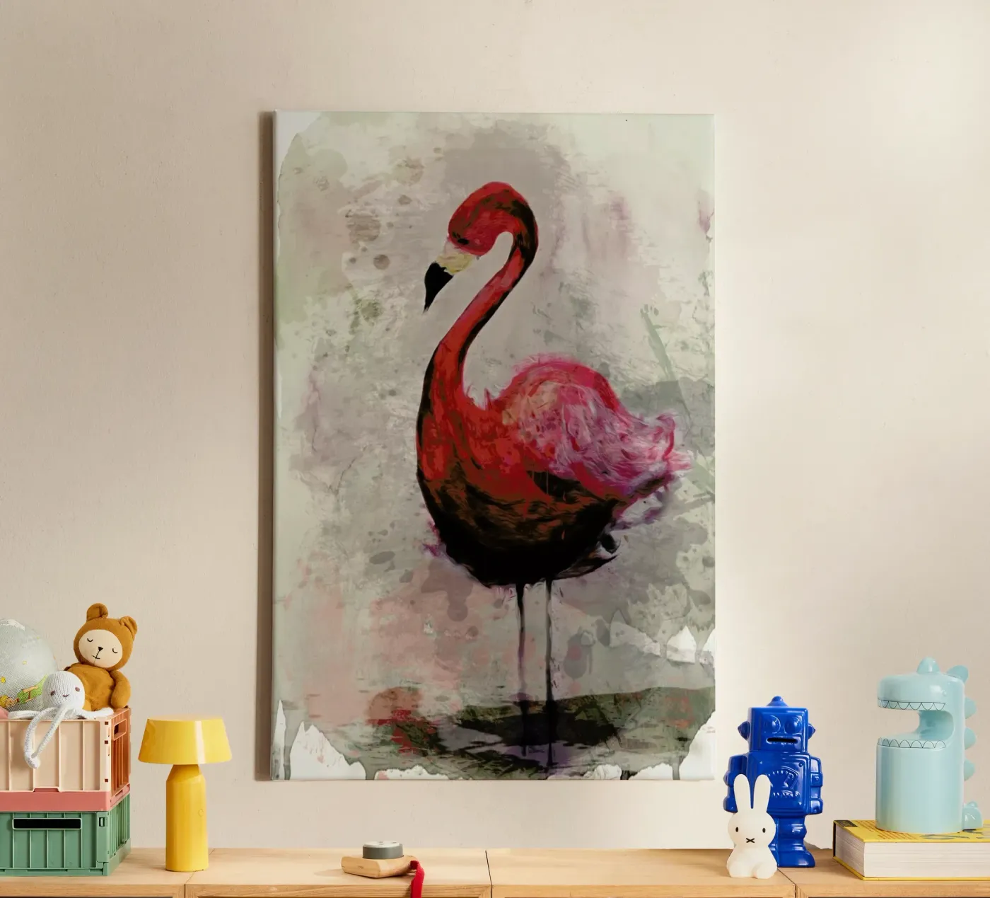 Flamingo canvas van Sabrina Ziegenhorn