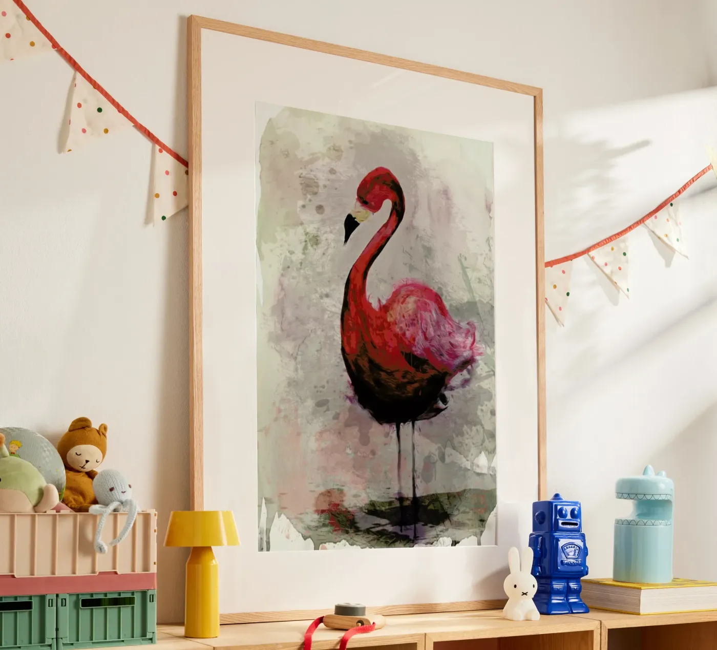 Flamingo poster van Sabrina Ziegenhorn